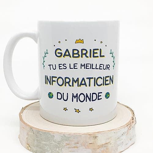 Mugffins Tasses Personnalisables pour INFORMATICIEN homme - En Français - Cadeau Personalisé- Meilleur du Monde - 11 oz / 330 ml