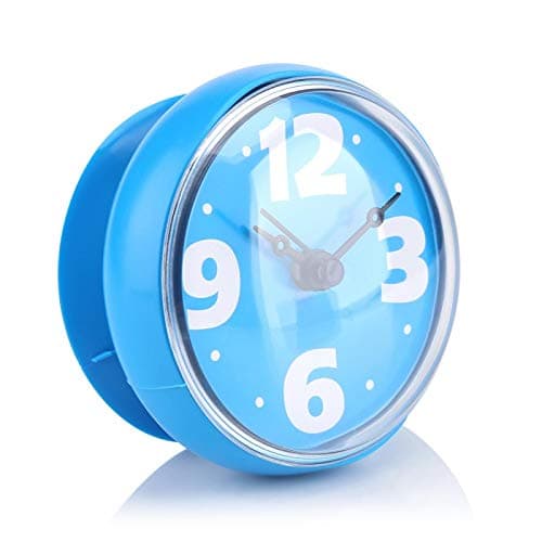 Horloge de douche, horloge de salle de bain horloge de salle de bain, horloge extérieure cuisine école salle de bain étanche(blue)