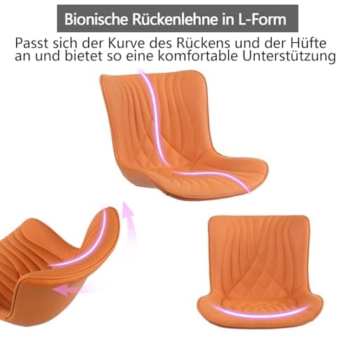 YOUTASTE Chaise de Bureau, Fauteuil Ergonomique avec Cuir PU, Chaise Pivotante avec roulettes & Dossier, Réglable en Hauteur et Fonction Bascule, pour Bureau, Chambre, Capacité 136kg, Chameau