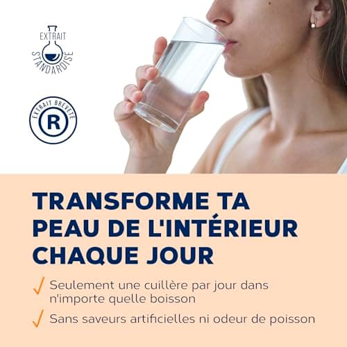Collagene Marin Poudre 275g | Peptide de Collagene Hydrolysé Peptan 5000mg Collagène Marin Acide Hyaluronique, Ovomet et Biotine | Complément Alimentaire Peau Dermo Essence Pure | Api-Nature