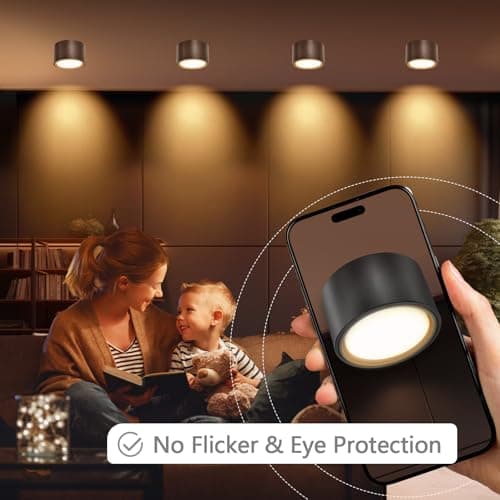 YindaLux Lot de 4 Spot LED de Surface Noir Plafonnier Spot incl. LED GX53 6W 3000K 230V -rond Ø95x55mm -comme Downlight, Spots de Plafond, plafonnier led en aluminium