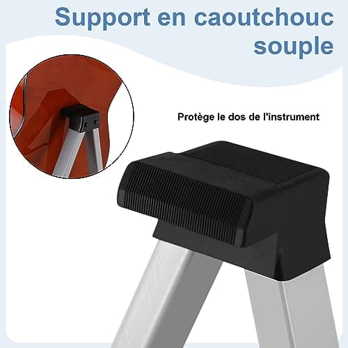 EastRock Support de Guitare Portable Étage Trépied Universel réglable A Fame Pliable Plusieurs guitares pour guitare acoustique Guitare électrique Basse (Gris)