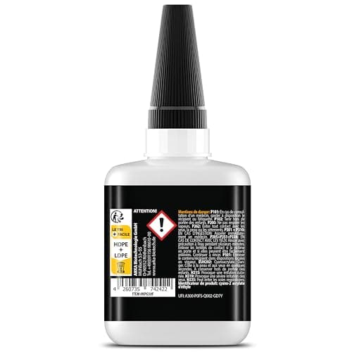 Colle forte gel 50 g – ne coule pas & ultra précise – super glue résistante à l’eau, à la chaleur & aux vibrations – colle universelle plastique, bois, métal, verre – bouchon aiguille – KRAFTPROTZ