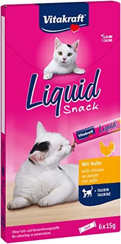 Vitakraft Liquid Snack - Friandise pour chat au Poulet + Taurine - 6 x 15g