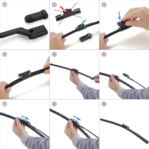 Mossa Balais d'essuie-glace de pare-brise adaptés pour Fiat Panda (02.2012- ) - essuie-glace pour lunette avant - kit essuie glaces 1