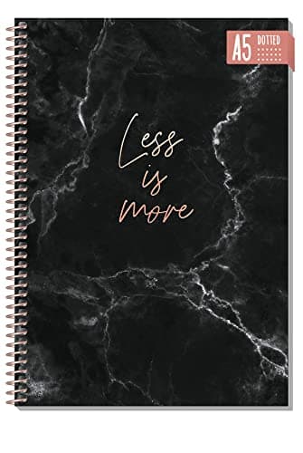 Trendstuff by Häfft Journal à pois A5 avec reliure à spirales 160 pages | Carnet à pois avec spirale, bloc universitaire, bloc sprial, bloc-notes | durable et neutre sur le climat