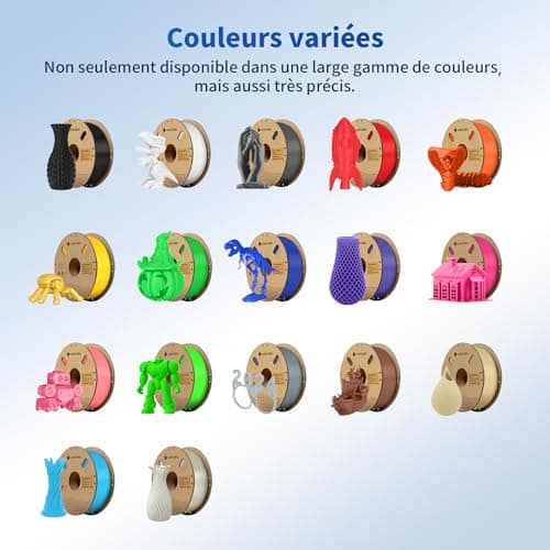 ANYCUBIC Filament PLA pour Imprimante 3D, 1KG de Filament PLA de 1,75 mm pour l’impression 3D sur Imprimante 3D et Stylo 3D, Avec RFID, Blanc Brillant