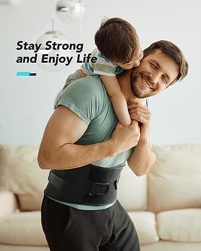 Fitomo Ceinture Lombaire, Support Lombaire pour Homme et Femme avec Ergonomique et Attelles en Fibre de Carbone, Tissu en Maille Ultra Fine, Soutien Lombaire pour Maux de Dos, Sciatique, Posture