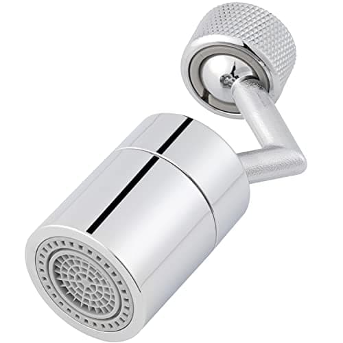 Waternymph 720 Degrés Grand Angle Aérateur pour Robinet, 2 Modes Réglable Mousseur Robinet pour Salle De Bain, Cuisine - Moletage(FM22)