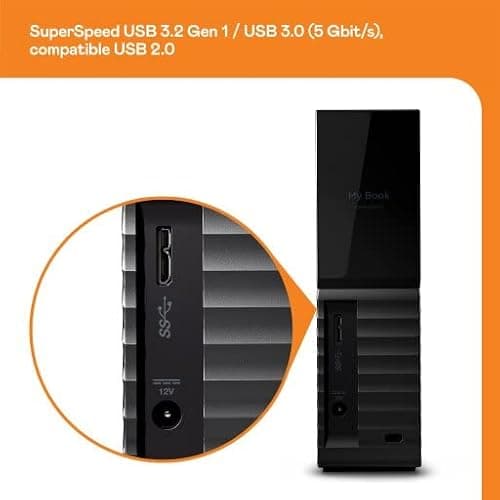 WD 8TB My Book Desktop HDD USB 3.0 with software for device management, backup and password protection works with PC and Mac
