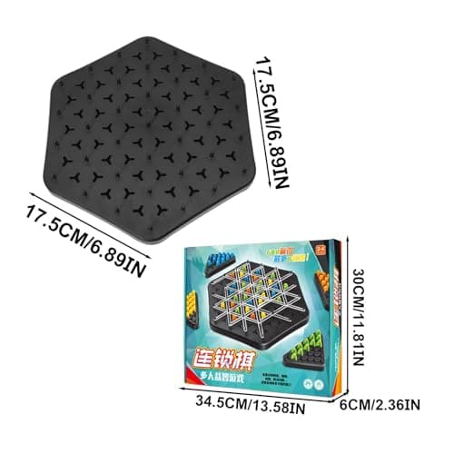 Triggle Rubber Band Game - Jeu De Triangle en Chaîne Amusant, Jeu Familial De Capture De Territoire, Jeu De Chevilles Interactif, Jeu D'échecs Triangulaire pour Enfant Et Adultes, Fête De Famille