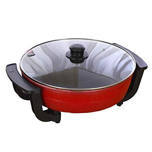 Pot de canard mandarin, Double Hot Pot, Fondue chinoise, Hot Pot électrique multifonctionnel antiadhésif domestique de 6L de grande capacité, Rouge.