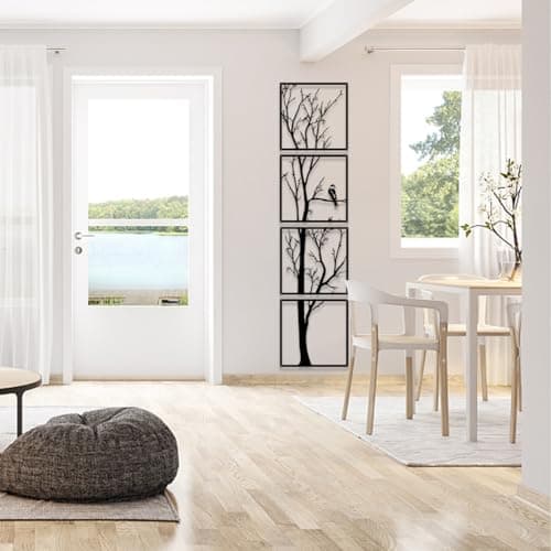 Luccyle Arbre Decoration Murale Metal,Arbre En Métal,Decoration Murale Maison,Idéale pour salon et couloir,Grand lot de 4