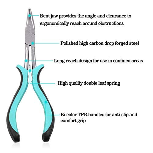SPEEDWOX Mini Pince à Bec Courbé de 15,2 cm - Outil de Fabrication de Bijoux - Pince de Précision à Mâchoire Lisse