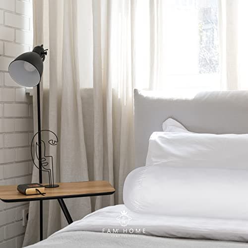 FAM Home Traversin 140 cm 1 pcs - Oreiller Traversin 21 x 140 - Polochon 140 cm pour 2 Personnes Orthopédique Respirant Lavable Fibres Creuses en Polyester Recyclé qualité hôtelière Douce