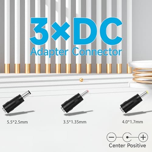 Adaptateur Secteur 12 V 2 A/2000 mA, AC 100-240 V 50/60 Hz vers DC 12 V 2 A 24 W, Chargeur Mural, Centre Positif, câble 1,8 m 20 AWG pour Une Utilisation Stable et Flexible, 3 Accessoires Inclus.
