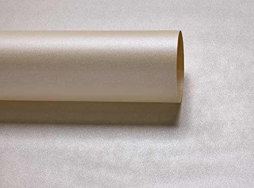 Syntego Lot de 10 Feuilles de papier nacré double face, compatible avec imprimantes jet d'encre et laser, en crème opale, format A4 120 g/m2