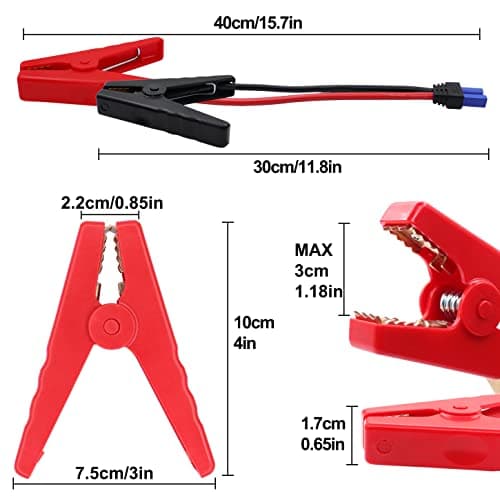 HuaLiSiJi EC5 Cable pour Jump EC5 Câble de Demarrage Voiture, Pince Crocodile Voiture Batterie, pour 12V Booster de Démarreur de Saut de Voiture Portable (40cm)