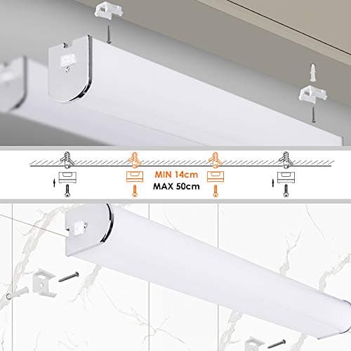 ENUOTEK Lampe de Meuble Applique Murale Miroir de Salle de Bain LED 15W avec Interrupteur IP44 Etanche 230V Haute Luminosité 1400Lm Blanc Neutre Éclairage 4000K Pas Dimmable