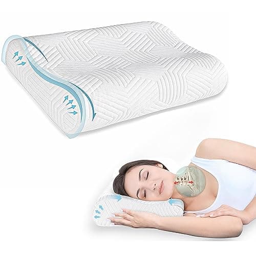 LAMB Nouveau pour 2024 Oreiller Cervical 50D Memory Foam,Oreiller Orthopédique pour la Nuque,Réglable en Hauteur, Taie d'oreiller Lavable, 50 x 35 cm