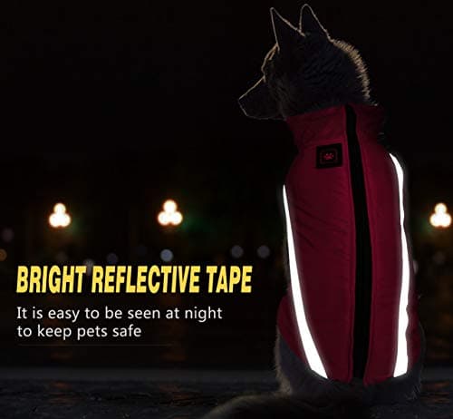 Idepet Manteau de Chien imperméable Veste Chaude d'hiver, vêtements pour Animaux de Compagnie Coupe-Vent Tenue de Veste de Chien pour Petits Chiens de Taille Moyenne avec Trou de Harnais XL-6XL