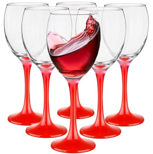 Glasmark Krosno Verres À Vin Set De 6 Verres À Vin Blanc 300Ml Verre Vin Rouge Verres A Pied Ensemble De Verres À Vin Jambe Rouge
