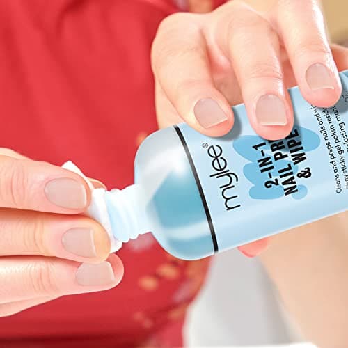 Mylee Prép et nettoyant + Dissolvant qualité salon, Manucure et pédicure avec systèmes UV LED, Dissolvant professionnel à l’acétone pour tout type d’ongles, Double usage pour nettoyer l’ongle et enlever la couche adhésive 2x250ml