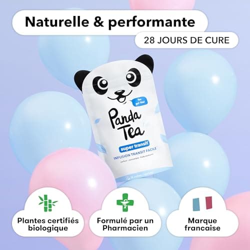 Panda Tea Super Transit | L'infusion qui facilite votre transit et favorise l'élimination pour retrouver votre confort intestinal | 28 Sachets