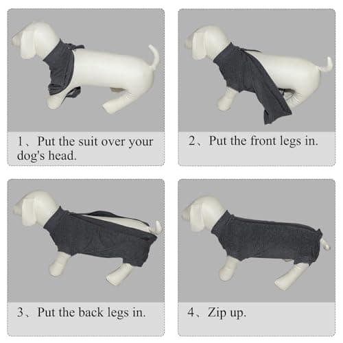 Cyponpy Combinaison Chien avec Fermeture éclair Body Chien Post Operatoire Femelle Male Body pour Chien Après Opération Body Stérilisation Chien Alternative au Collerette Chien Operation Castration
