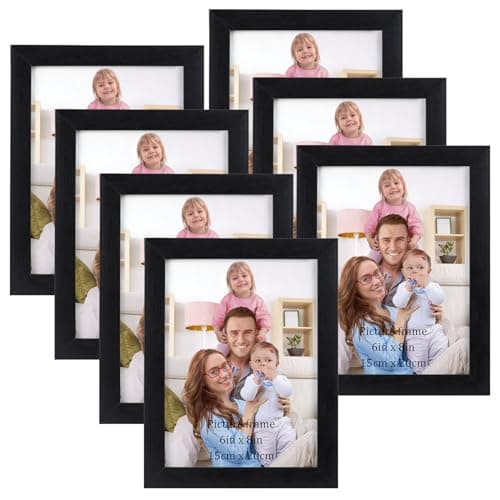 Giftgarden Cadre Photo 15x20 cm Lot de 7, Cadres Photo Noir à Poser sur Table ou au Mur pour Chambre, Bureau ou Galerie