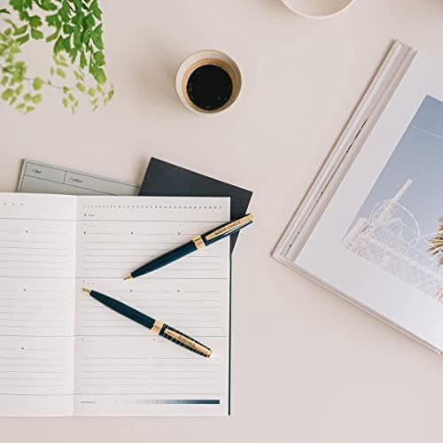 DRAEGER PARIS | Stylo bille de couleur crème et or "Bon Anniversaire" |Texte personnalisé mine noire | Idée cadeau Anniversaire pour Collègue, amis, famille | Boite cadeau