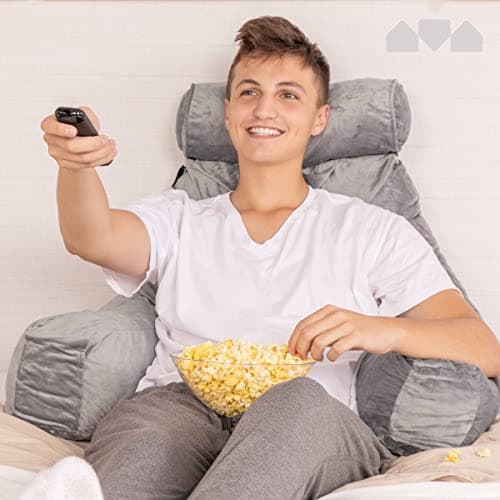 Milliard Coussin de Lecture XL et Tour de Cou Amovible avec Mousse à mémoire de Forme déchiquetée, idéal comme Dossier pour Livres ou Jeux – 60 cm x 40 cm (Coussin Assis)