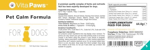 Formule Calmante pour Chien | Formule Naturel avec des extraits de Gingembre & Camomille | 120 Gélules |SimplySupplements