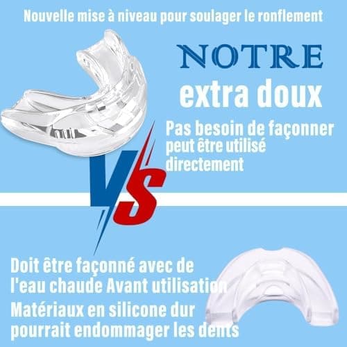 GouttièRe Dentairec Mise à Niveau MatéRielle2.0 Plus Doux Et Plus éLastique Ne Fait Pas Mal à La Bouche Anti Ronflement Efficace Puissant Apnee Du Sommeil Appareil Stockage IndéPendant 2PCS
