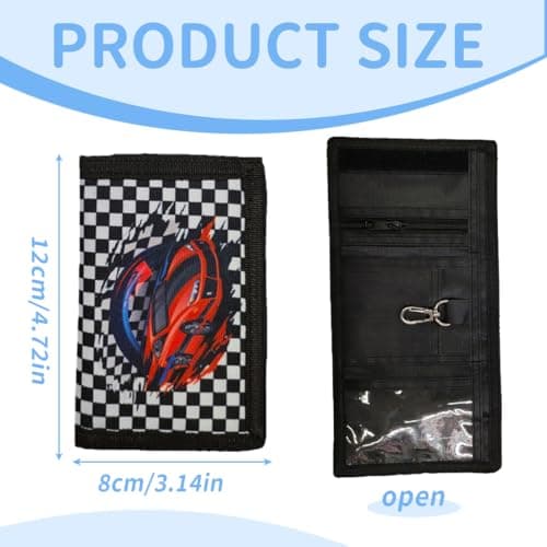 XPEX 1 Pièces Porte Monnaie Enfant Avec Chaîne, 12*8*1Cm Portefeuille Enfant Rfid, Orte Monnaie Pour Enfants Pour Garçons Et Filles, Portefeuille De Dessin Animé Avec Fermeture Éclair (bloc,C) (D)