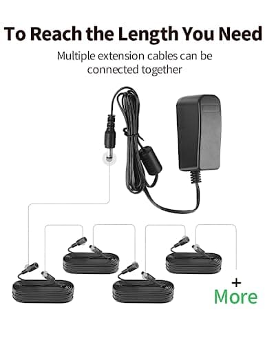 Lonnky Câble D'Extension 10 Mètre avec Prise Femelle 12V 5.5 mm x 2.1 mm, Compatible avec La Bande LED 12V (KSIPZE, Grovee), Caméra De Surveillance (TP-Link TAPO, Reolink)