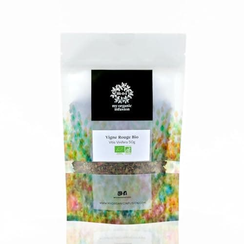 MY ORGANIC INFUSION - Vigne Rouge BIO en feuilles coupées - Pour Tisanes circulatoire et Infusions Bien-Être - Pour Recettes Maisons - Sélection De Premier Choix - Vitis Vinifera - 50 g
