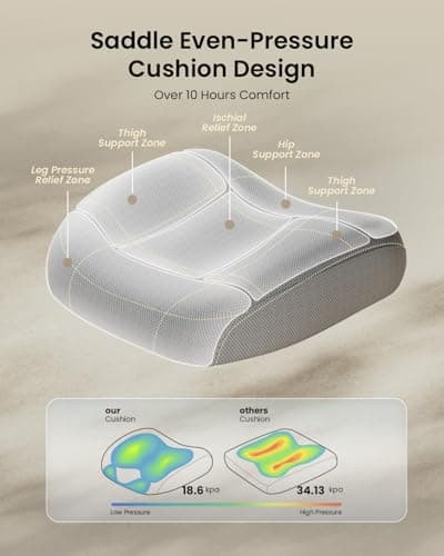 ProtoArc EC100 Chaise de Bureau Ergonomique - Chaise Gaming avec Un Coussin à Ressorts Plus épais de 10 CM, Soutien Lombaire, Accoudoirs et Appui-tête Réglables - Gris