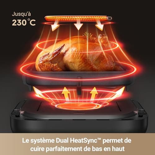Dreame Mova AeroChef FD10 Pro Friteuse à air chaud, Effet Croustillant Rapide, Friteuse sans Huile, Grande Friteuse à Air Chaud de 6L, Double Système de Chauffage, 50 °C-230 °C, 11 Modes Préréglés