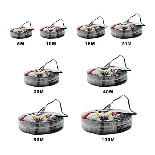 MASO Câble d'alimentation vidéo BNC 5 m RCA DC pour caméra de vidéosurveillance de voiture et enregistreur vidéo numérique
