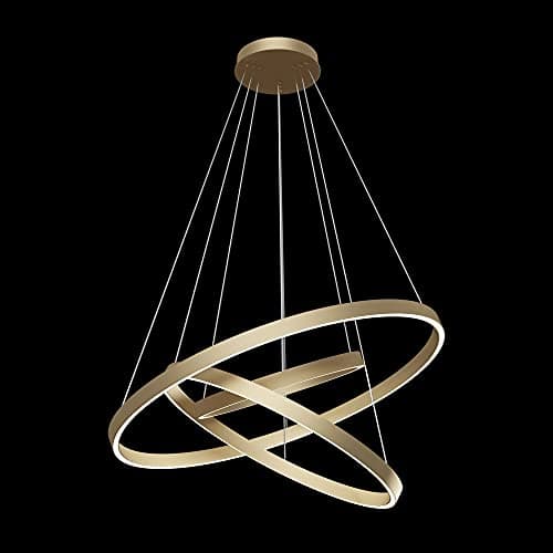 Suspension Design, Lustre LED, Style Moderne, rond, Armature en Métal couleur laiton, plafonnier en Métal en forme de cercles, pour le Salon K: 4000 6900 lm 220V IP 20