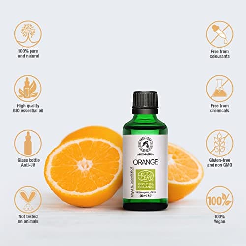 Huile d'Orange Bio 50ml - Citrus Sinensis Organic - Huile Essentielle Naturelle pour Diffuseurs d'Arômes et Bougies Parfumées - Parfum d'Ambiance - Parfum d'Agrumes - Aromathérapie