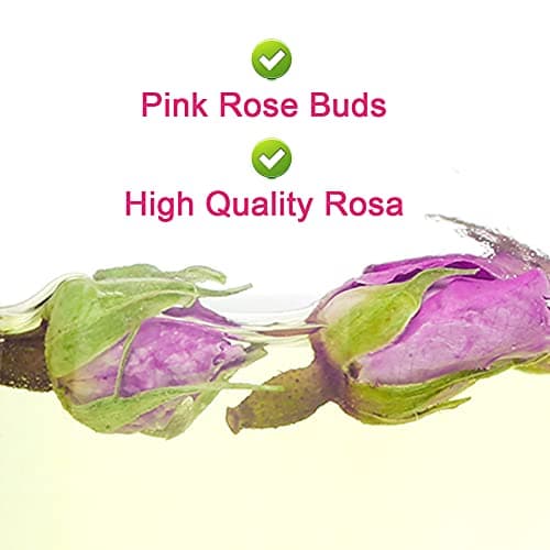 Plant Gift France Rose Buds, 50G/1.76oz 玫瑰 France Boutons de Rose, Pétales de Rose Rose, Tisane de Rose Douce, Anti-Stress et Magique, Soutien Immunitaire, Sans OGM, Sans Caféine