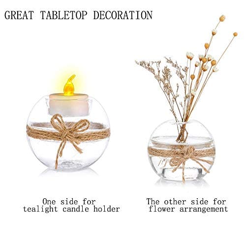 NUPTIO 8 Pièces Bougeoirs en Verre Clair de Bougie Chauffe-Plat, 2 Genres D'utilisation Porte-Bougie Votive, Décoration de Table pour Mariage, Fête, Aromathérapie, Spa