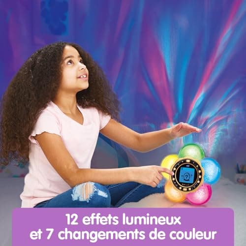 VTech - KidiMagic Galaxy Light Rose, Radio Réveil Enfant 9 en 1 avec Effets Lumineux, Projection d'Aurores Boréales au Plafond, Enceinte, Jeux, Cadeau Enfant de 6 Ans à 12 Ans - Contenu en Français