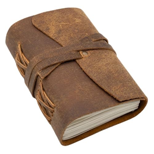 WANDERINGS Petit Carnet Vintage Relié En Cuir – Seulement 11 X 16 cm – Pages Vierges – 150 GSM