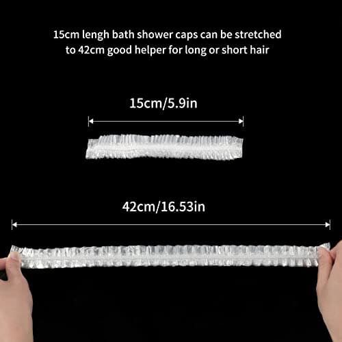 G2PLUS 50PCS Bonnets de Douche Charlotte Cheveux Jetable Bonnet de Douche en Plastique pour Usage Domestique,Hôtel,Spa dans les Salons de Coiffure