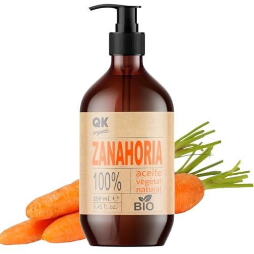 Qknatur - HUILE DE CAROTTE 250 ml - 100% Pure et Naturelle - Autobronzant naturel - Hydrate et rajeunit la peau - Répare, hydrate et nourrit les cheveux