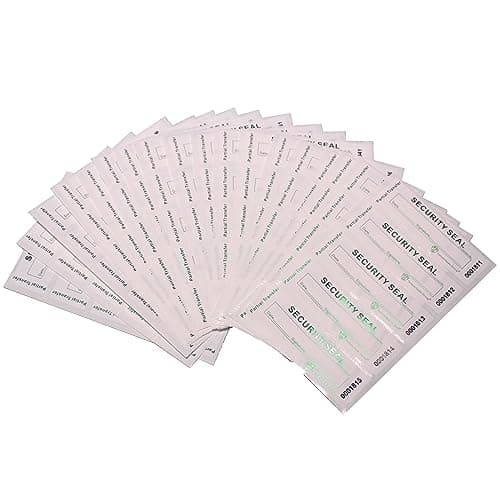TamperSeals Group – 100 Pièces 2,5 x 8,5 cm Étiquettes, Stickers, Autocollantes Void Inviolable de Sécurité Garantie à Transfert Partiel (Blanc, Laser Holographique Sceau, Numéros de Série)