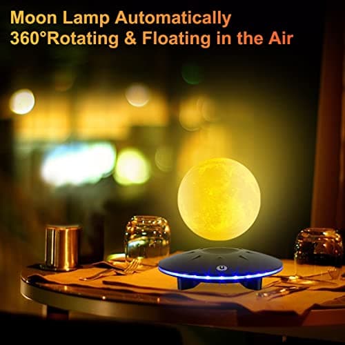 UVEHAS Lampe de lune en lévitation - Lampe de lune magnétique flottante et tournante à 16 couleurs LED, lévitation télécommandée, lampe de nuit de lune 3D pour la décoration de la maison et du bureau